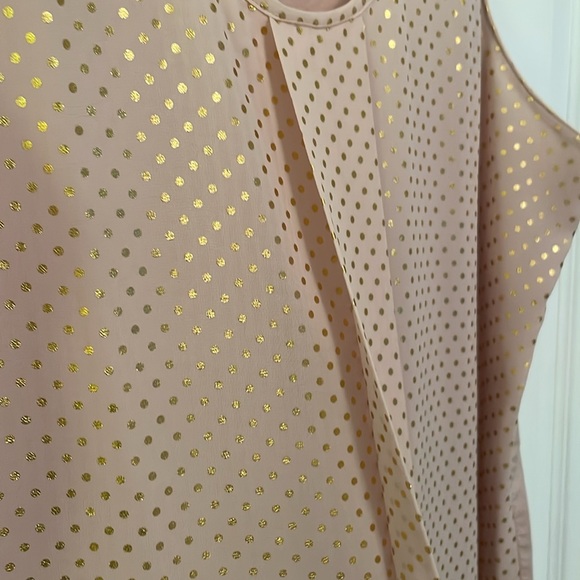 NWOT Ann Taylor Sleeveless Dressy Top or Tank with Gold Tone Polka Dots Medium - Picture 11 of 12